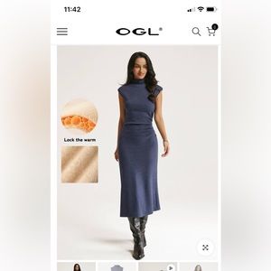 OGL Move Cashsoft Mockneck Sleeveless Midi Dress